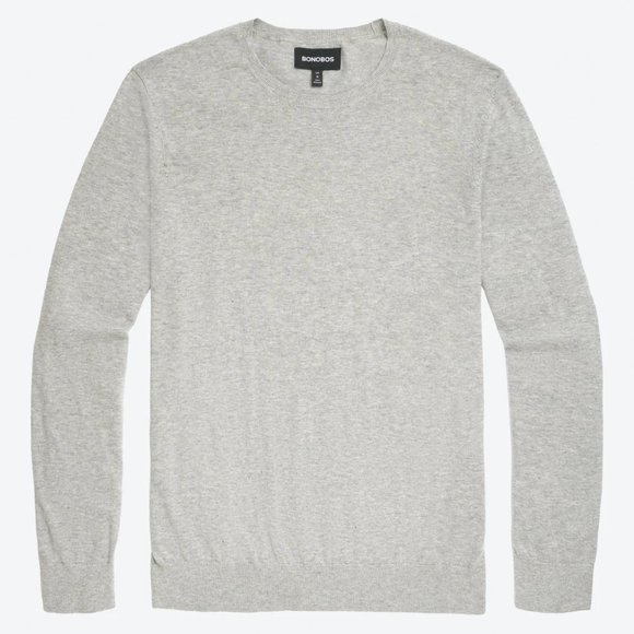 BONOBOS Lightweight Crewneck Sweater in Sliver Grey - NWT - Picture 2 of 3